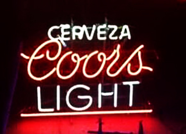 Cerveza Coors Light Neon Sign